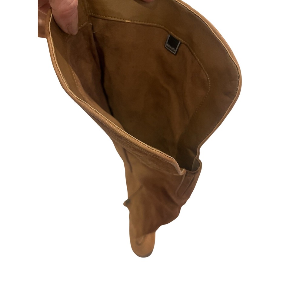Dolce Vita Brown Suede Knee High Zip Riding Boots Almond Toe Women's - Picture 5 of 9